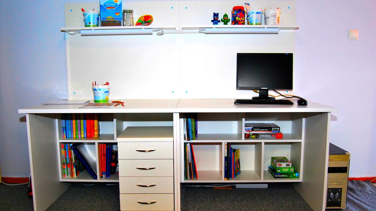 Πως να φτιάξετε γραφεία για παιδικό δωμάτιο. By Empnoia. Διαστάσεις ξυλείας στην περιγραφή.