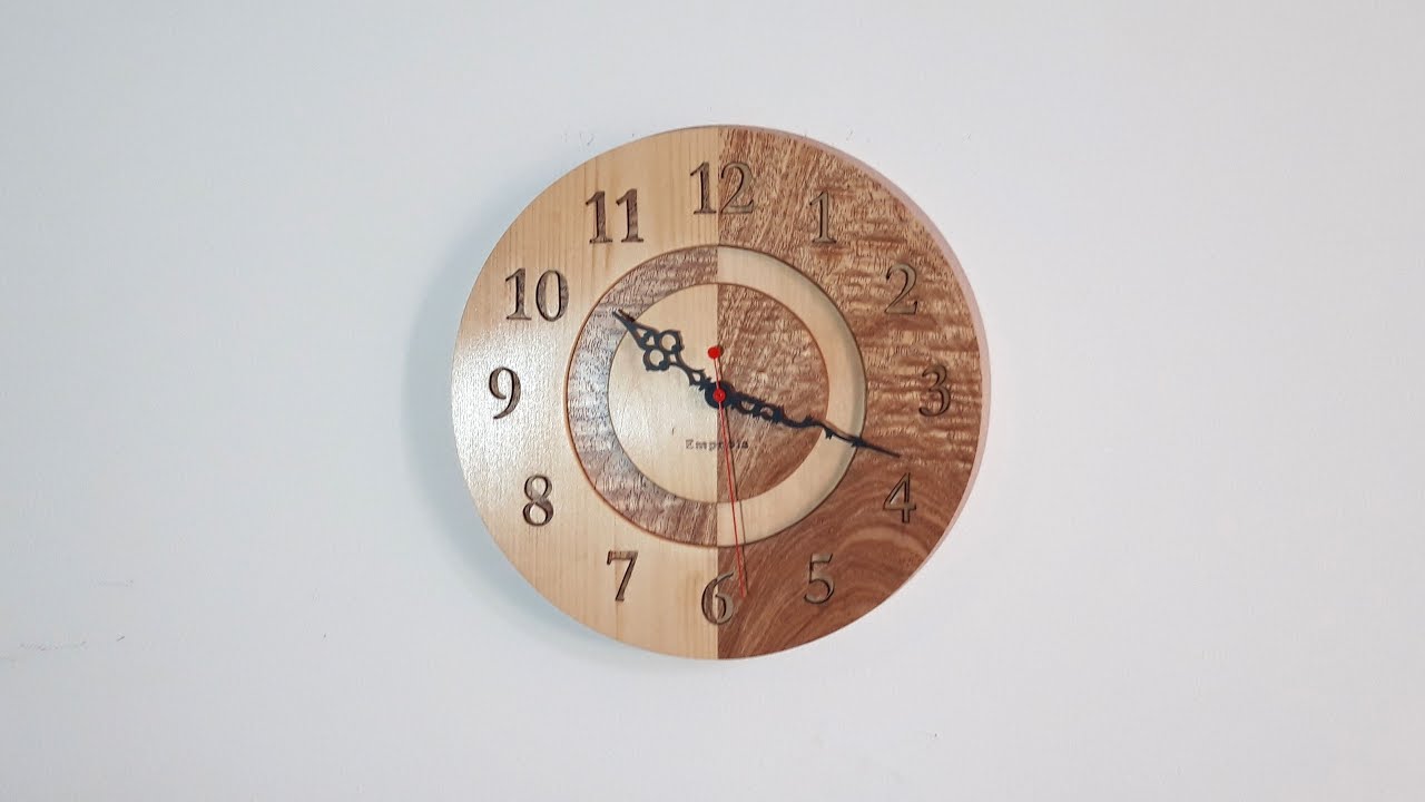 Ρολόι τοίχου από niangon και φλαμούρι by Empnoia. Βήμα βήμα κατασκευή του.