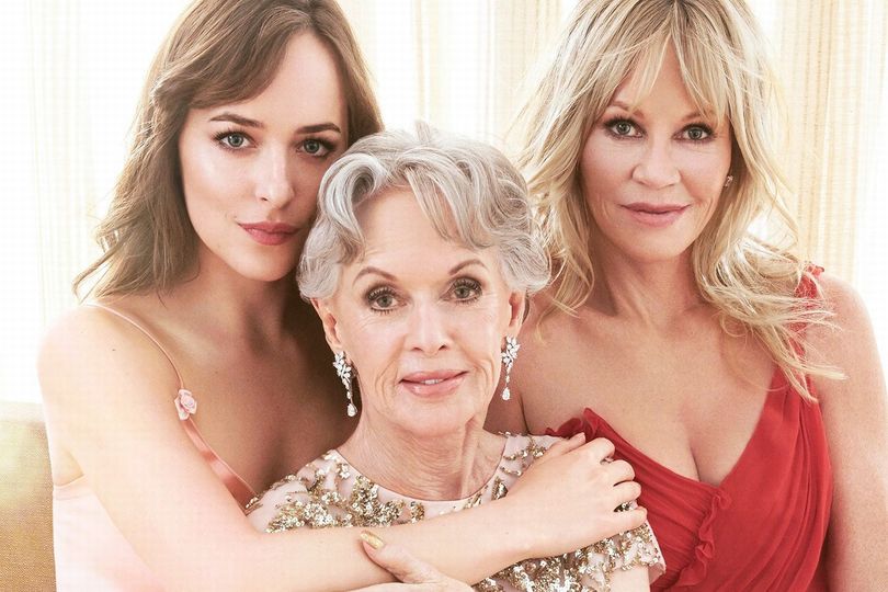 Dakota Johnson with her grandmother Tippi Hedren and mother Melanie Griffith.... 2