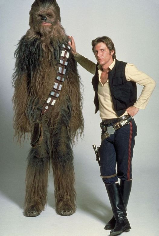 Harrison Ford and Peter Mayhew. Han Solo and Chewbacca.... 1