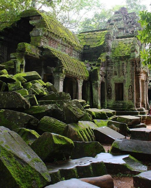 Nature consumes civilization.  Cambodia...