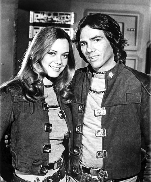 Anne Lockhart and Richard Hatch as Sheba and Apollo on Battlestar Galactica.... 1