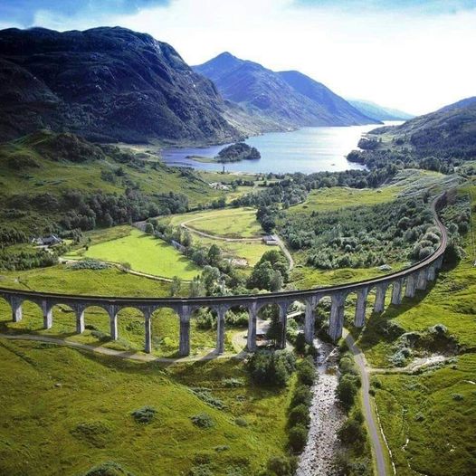 Beautiful view of nature and railways, Scotland...