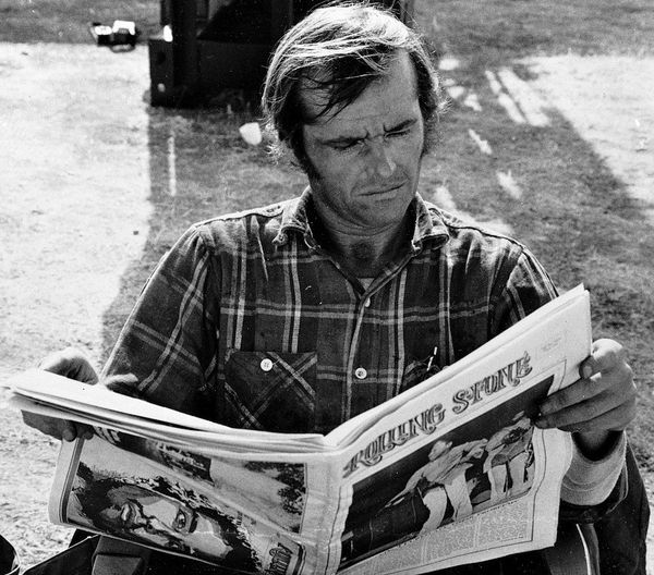 Jack Nicholson on the set of "Five Easy Pieces"1970....