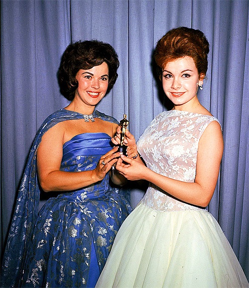 Annette Funicello and Shirley Temple at the Oscars (c. 1961)...