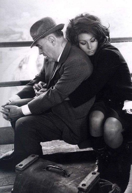 Carlo Ponti and his wife, Sophia Loren, 1966....