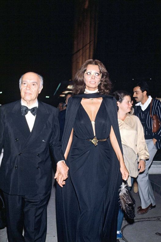 Sophia Loren and husband Carlo Ponti attend a party for Mikhail Baryshnikov, Sep... 1