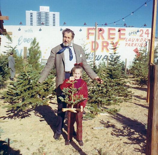 Vincent Price and his daughter picking out a Christmas Tree....