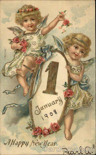 Μια όμορφη ευχητήρια κάρτα του 1908 !!... 1