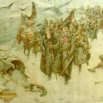 «Διασχίζοντας την Αλβανία» , λάδι σε καμβά, από τον στρατιωτικό ζωγράφο της 1ης ...