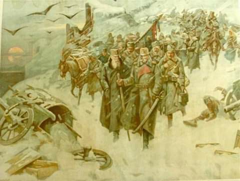 «Διασχίζοντας την Αλβανία» , λάδι σε καμβά, από τον στρατιωτικό ζωγράφο της 1ης ... 1