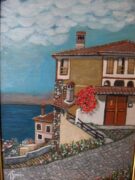 Ωραίος πίνακας που αναπαραστά την  θέα στην λίμνη από την Καστοριά / Μακεδονία...
