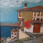 Ωραίος πίνακας που αναπαραστά την  θέα στην λίμνη από την Καστοριά / Μακεδονία...