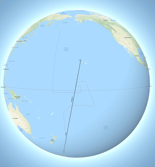 Ταξιδεύοντας νότια-νοτιοδυτικά από τη Χαβάη προς την Ανταρκτική, υπάρχει μια ε... 1