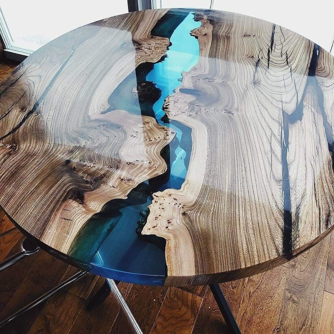 Στρογγυλά Τραπέζια από ξύλο και εποξειδική από την @forza_fratelli [IG]... 4