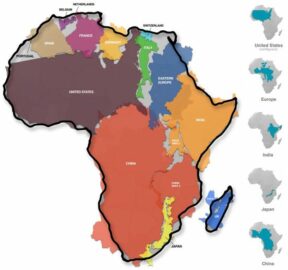 Καλύτερο χάρτη για να αντιληφθούμε το πραγματικό μέγεθος της Αφρικής δεν θα βρού...