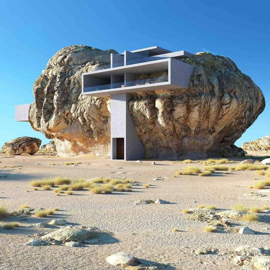 Σπίτι μέσα σε βράχο από τον @ameyzin_architect [IG] Σπίτι μέσα σε βράχο» εμπνευσμένο από... 4