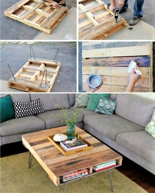 Τραπέζι με ξύλινη παλέτα 1