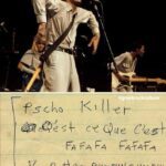 Οι "Talking Heads" και το χειρόγραφο κείμενο του τραγουδιού "Psycho Killer". Άκο...