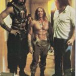 Ο Arnold Schwarzenegger με τον Wilt Chamberlain και τον Andrè The Giant στα γυρίσματα του Co...